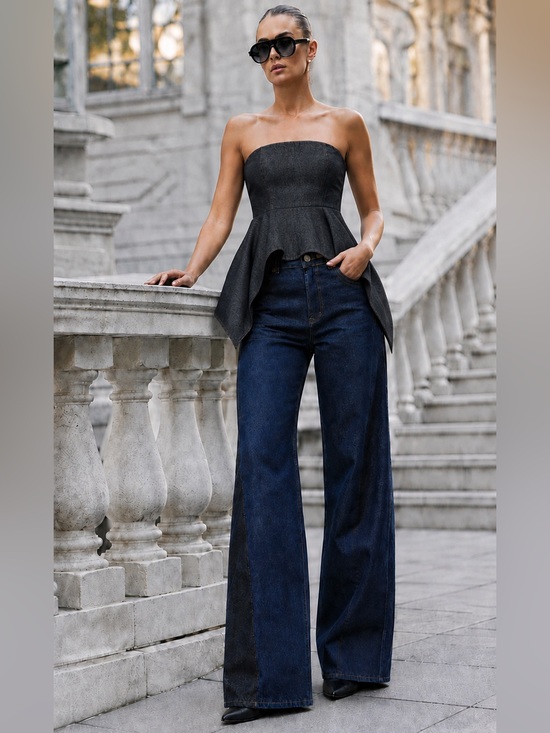 Zara Tops - NEW ZARA FALL 🍁 DENIM STRAPLESS TOP  SIZE M and XL
🚨NO DISCOUNT